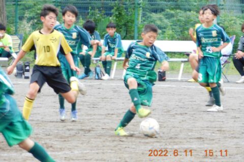 2022.06.11　（５）６年生　Ｕ－１２練習試合　〇偶数本メンバー／（勝）６－４　〇奇数本メンバー／（勝）８－２　vs　津久井中央ＦＣ（相模原市）